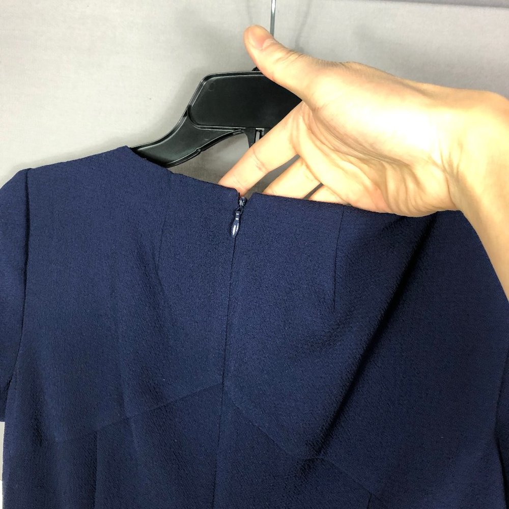 Eliza J Women's Button Yoke Fit & Flare Dress In Navy Size 4 - Picture 12 of 12